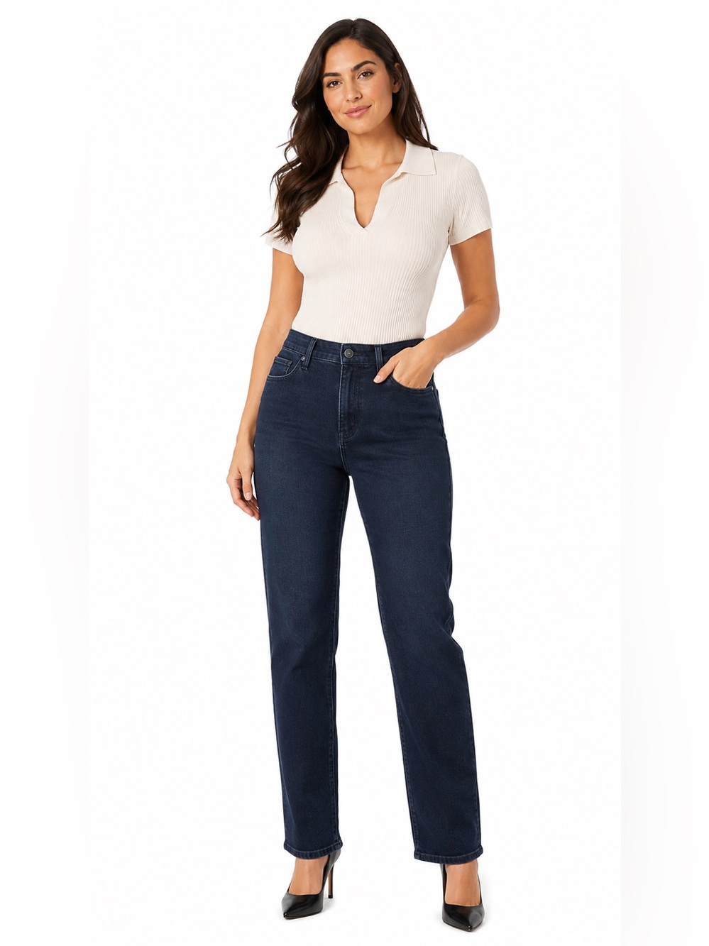 HUDSON Los Angeles Women’s Size 4 Straight Leg Jeans Dark Indigo Mid Rise NWT